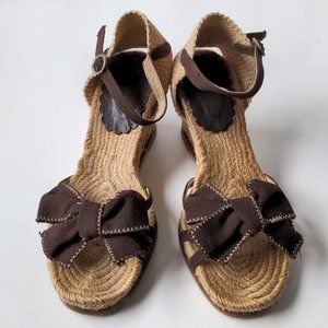 Wedge Espadrilles sandals with adjustable strap, Made in Spain, size 8.5